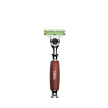 depot wood & steel luxury home razor for 3 blades